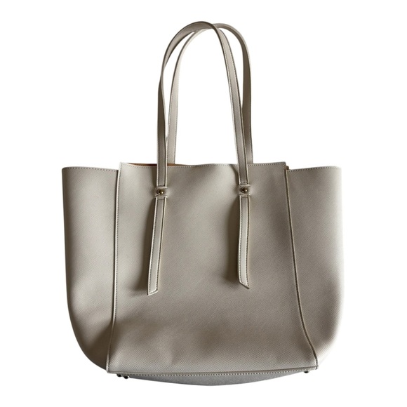 Ulta Beauty Handbags - Ulta Beauty Classic Cream White Tote Bag with Shoulder Strap Faux Leather